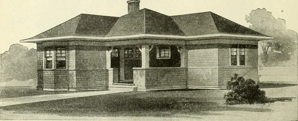 An illustration from Radford's combined house and barn plan book, 1908, leaf 99