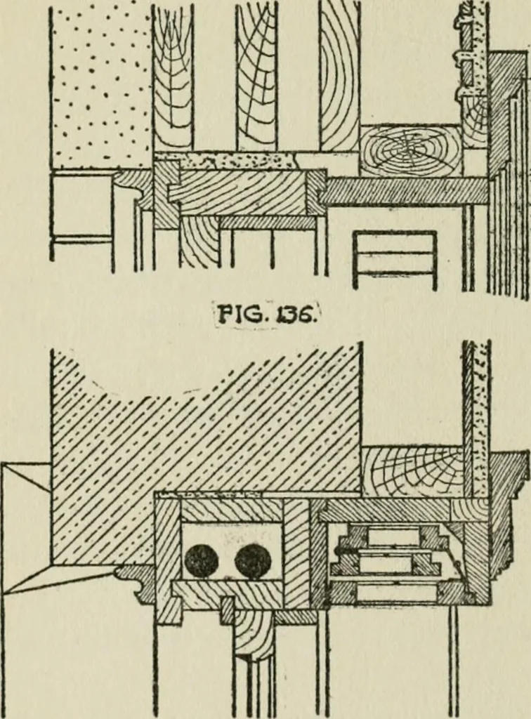 An illustration from Radford's cyclopedia of construction; carpentry, building and architecture. Based on the practical experience of a large staff of experts in actual constrcution work, 1909, leaf 233