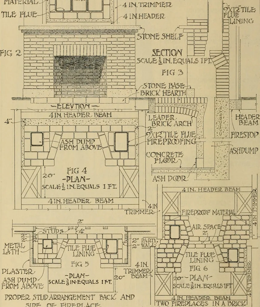 An illustration from Radford’s portfolio of details of building construction; a remarkable and unique collection of full-page plates, accurately drawn and reproduced to exact scale. Complete details for every style of interior trim, including special built-in features., 1911, leaf 103