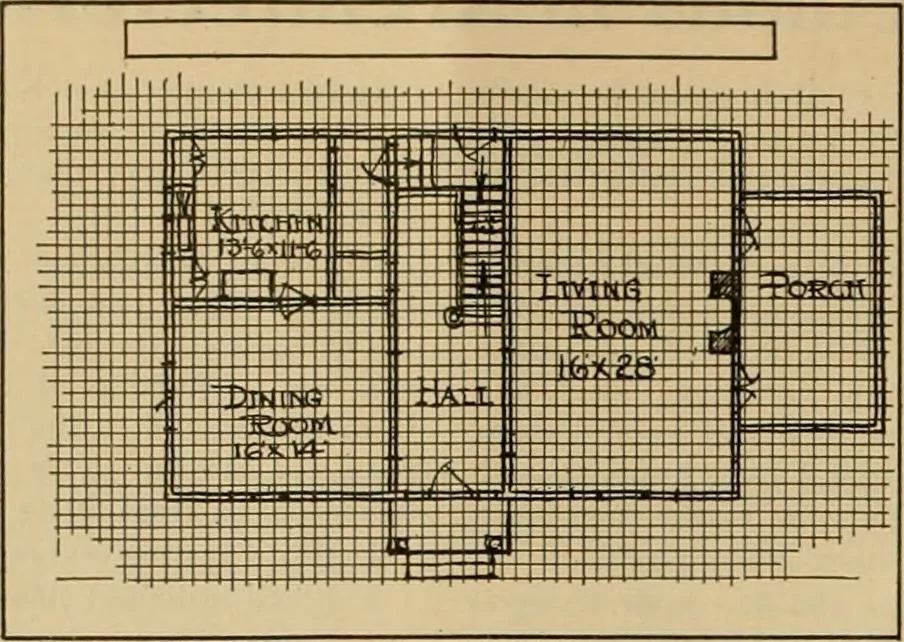 An illustration from Radford’s portfolio of details of building construction; a remarkable and unique collection of full-page plates, accurately drawn and reproduced to exact scale. Complete details for every style of interior trim, including special built-in features., 1911, leaf 11