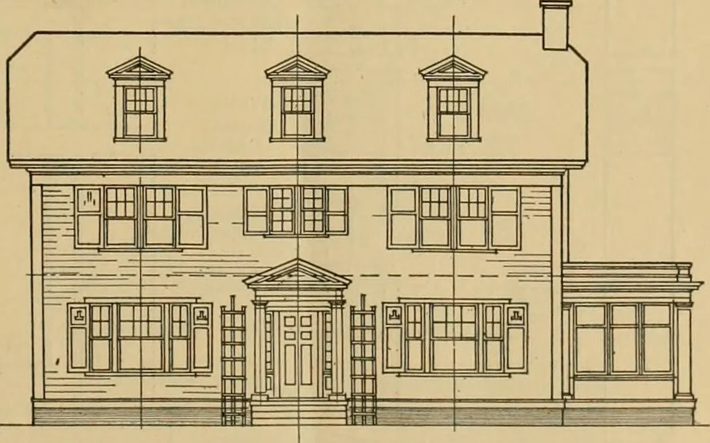 An illustration from Radford’s portfolio of details of building construction; a remarkable and unique collection of full-page plates, accurately drawn and reproduced to exact scale. Complete details for every style of interior trim, including special built-in features., 1911, leaf 12
