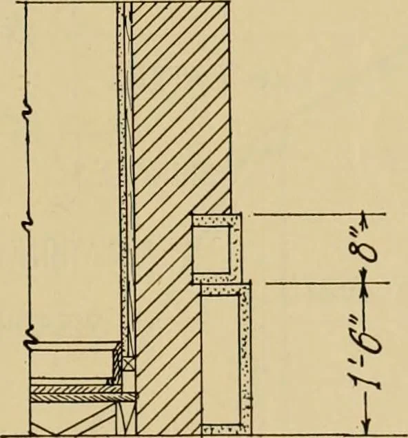 An illustration from Radford’s portfolio of details of building construction; a remarkable and unique collection of full-page plates, accurately drawn and reproduced to exact scale. Complete details for every style of interior trim, including special built-in features., 1911, leaf 124