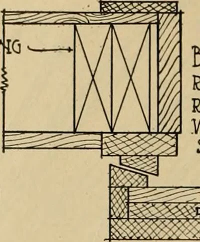 An illustration from Radford’s portfolio of details of building construction; a remarkable and unique collection of full-page plates, accurately drawn and reproduced to exact scale. Complete details for every style of interior trim, including special built-in features., 1911, leaf 131