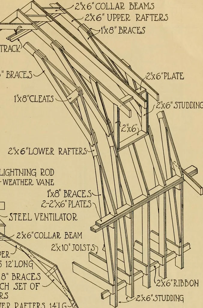 An illustration from Radford’s portfolio of details of building construction; a remarkable and unique collection of full-page plates, accurately drawn and reproduced to exact scale. Complete details for every style of interior trim, including special built-in features., 1911, leaf 132