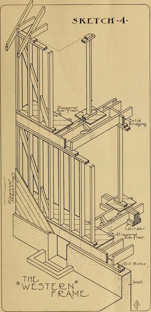 An illustration from Radford’s portfolio of details of building construction; a remarkable and unique collection of full-page plates, accurately drawn and reproduced to exact scale. Complete details for every style of interior trim, including special built-in features., 1911, leaf 22