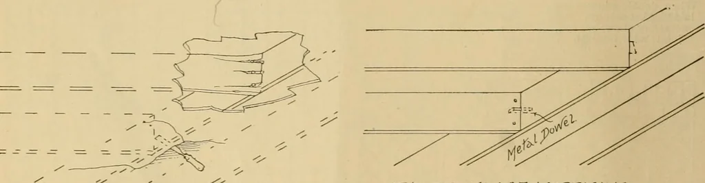 An illustration from Radford’s portfolio of details of building construction; a remarkable and unique collection of full-page plates, accurately drawn and reproduced to exact scale. Complete details for every style of interior trim, including special built-in features., 1911, leaf 33