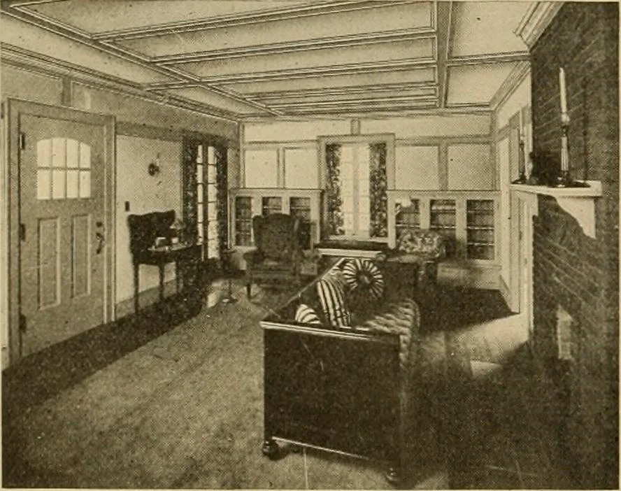 An illustration from Radford’s portfolio of details of building construction; a remarkable and unique collection of full-page plates, accurately drawn and reproduced to exact scale. Complete details for every style of interior trim, including special built-in features., 1911, leaf 35