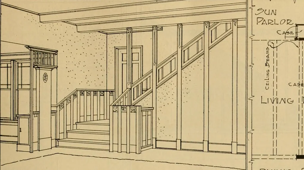 An illustration from Radford’s portfolio of details of building construction; a remarkable and unique collection of full-page plates, accurately drawn and reproduced to exact scale. Complete details for every style of interior trim, including special built-in features., 1911, leaf 40