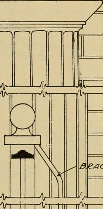 An illustration from Radford’s portfolio of details of building construction; a remarkable and unique collection of full-page plates, accurately drawn and reproduced to exact scale. Complete details for every style of interior trim, including special built-in features., 1911, leaf 50