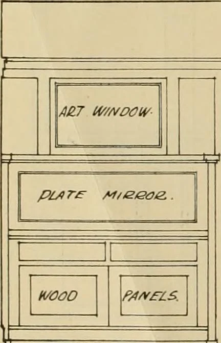 An illustration from Radford’s portfolio of details of building construction; a remarkable and unique collection of full-page plates, accurately drawn and reproduced to exact scale. Complete details for every style of interior trim, including special built-in features., 1911, leaf 61