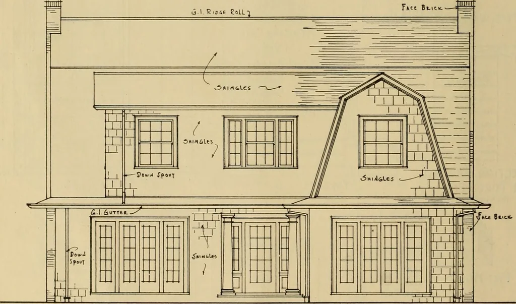An illustration from Radford’s portfolio of details of building construction; a remarkable and unique collection of full-page plates, accurately drawn and reproduced to exact scale. Complete details for every style of interior trim, including special built-in features., 1911, leaf 67