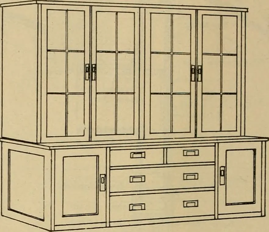 An illustration from Radford’s portfolio of details of building construction; a remarkable and unique collection of full-page plates, accurately drawn and reproduced to exact scale. Complete details for every style of interior trim, including special built-in features., 1911, leaf 75