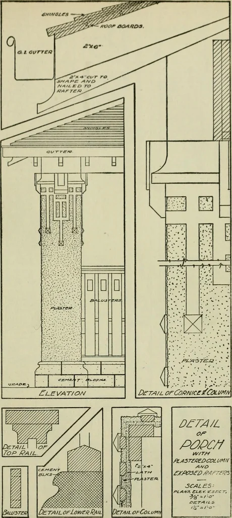 An illustration from Radford's portfolio of details of building construction : a remarkable and unique collection of full-page plates, accurately drawn and reproduced to exact scale ..., 1911, leaf 10