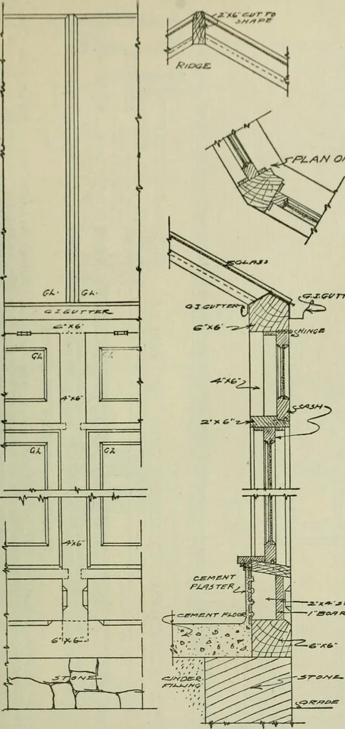 An illustration from Radford's portfolio of details of building construction : a remarkable and unique collection of full-page plates, accurately drawn and reproduced to exact scale ..., 1911, leaf 100
