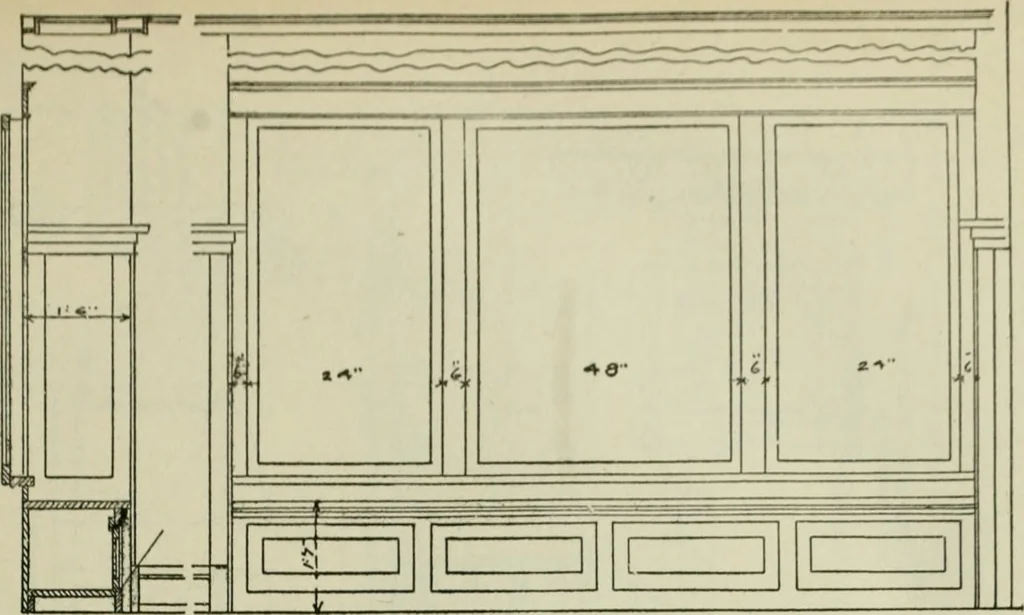 An illustration from Radford's portfolio of details of building construction : a remarkable and unique collection of full-page plates, accurately drawn and reproduced to exact scale ..., 1911, leaf 112