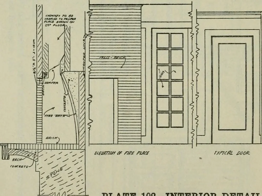 An illustration from Radford's portfolio of details of building construction : a remarkable and unique collection of full-page plates, accurately drawn and reproduced to exact scale ..., 1911, leaf 115