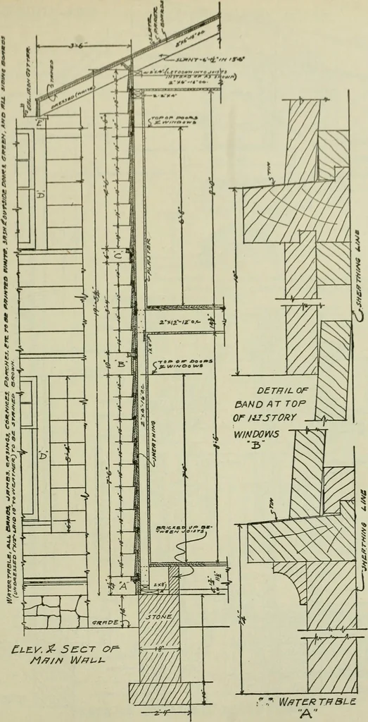 An illustration from Radford's portfolio of details of building construction : a remarkable and unique collection of full-page plates, accurately drawn and reproduced to exact scale ..., 1911, leaf 118
