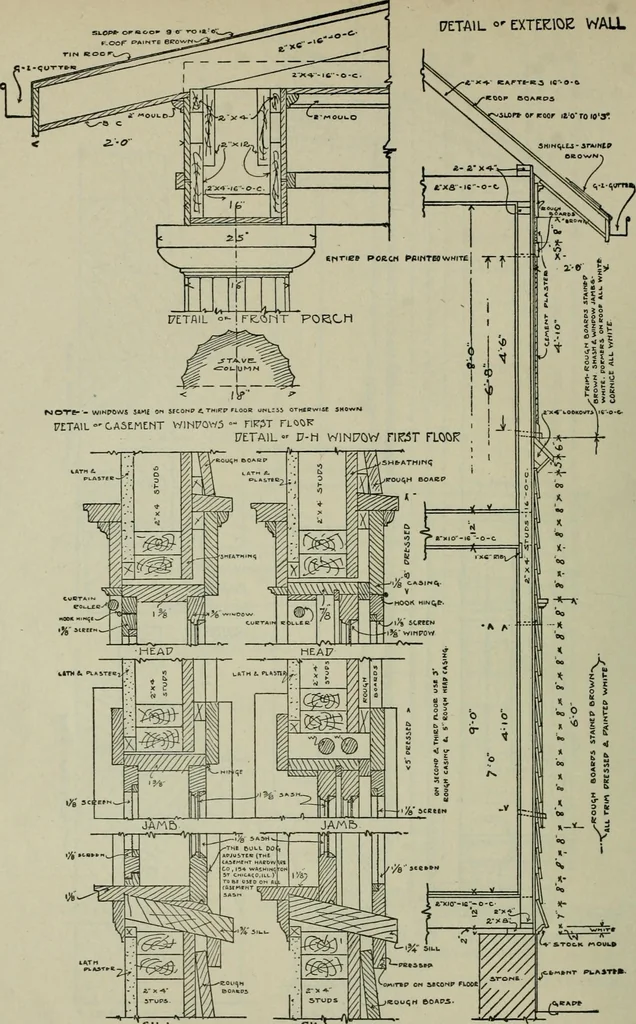 An illustration from Radford's portfolio of details of building construction : a remarkable and unique collection of full-page plates, accurately drawn and reproduced to exact scale ..., 1911, leaf 119