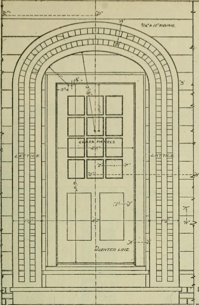An illustration from Radford's portfolio of details of building construction : a remarkable and unique collection of full-page plates, accurately drawn and reproduced to exact scale ..., 1911, leaf 12