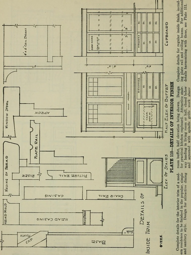 An illustration from Radford's portfolio of details of building construction : a remarkable and unique collection of full-page plates, accurately drawn and reproduced to exact scale ..., 1911, leaf 123