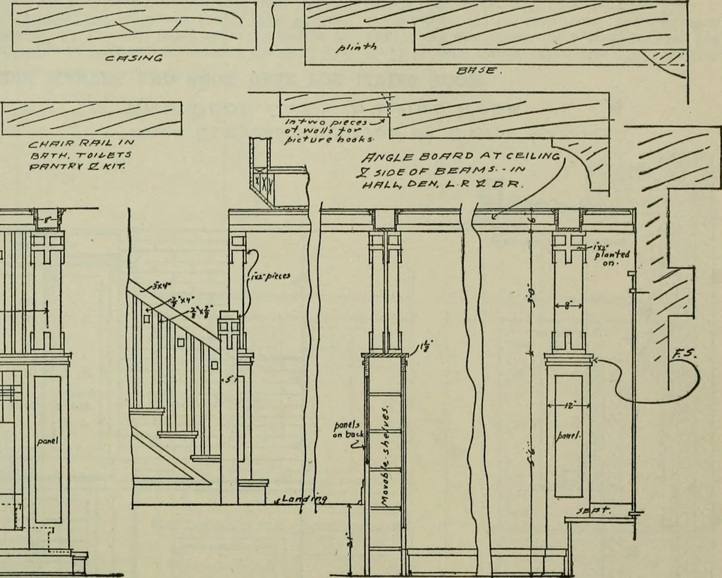 An illustration from Radford's portfolio of details of building construction : a remarkable and unique collection of full-page plates, accurately drawn and reproduced to exact scale ..., 1911, leaf 125