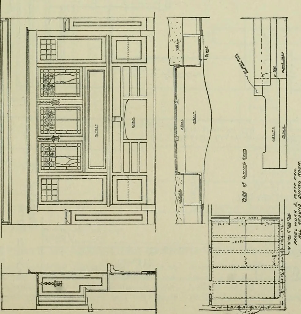 An illustration from Radford's portfolio of details of building construction : a remarkable and unique collection of full-page plates, accurately drawn and reproduced to exact scale ..., 1911, leaf 128