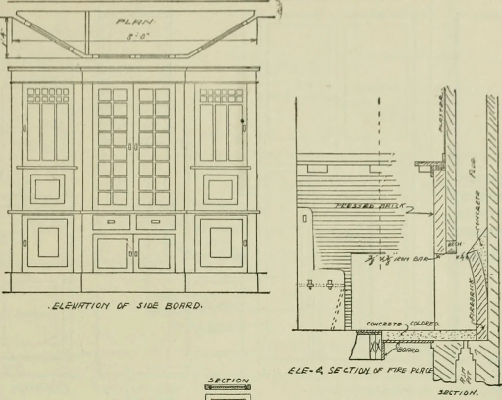 An illustration from Radford's portfolio of details of building construction : a remarkable and unique collection of full-page plates, accurately drawn and reproduced to exact scale ..., 1911, leaf 130