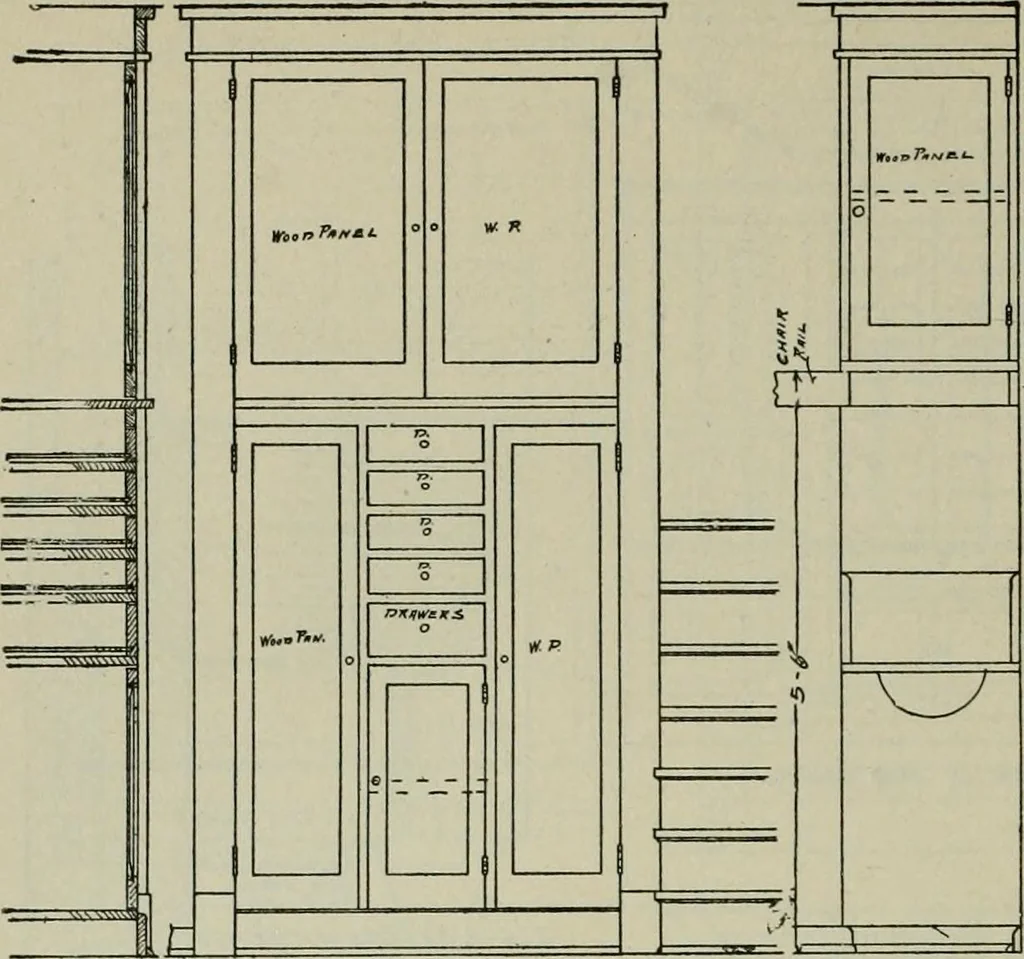 An illustration from Radford's portfolio of details of building construction : a remarkable and unique collection of full-page plates, accurately drawn and reproduced to exact scale ..., 1911, leaf 131