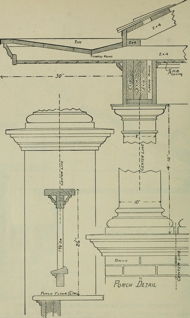 An illustration from Radford's portfolio of details of building construction : a remarkable and unique collection of full-page plates, accurately drawn and reproduced to exact scale ..., 1911, leaf 137