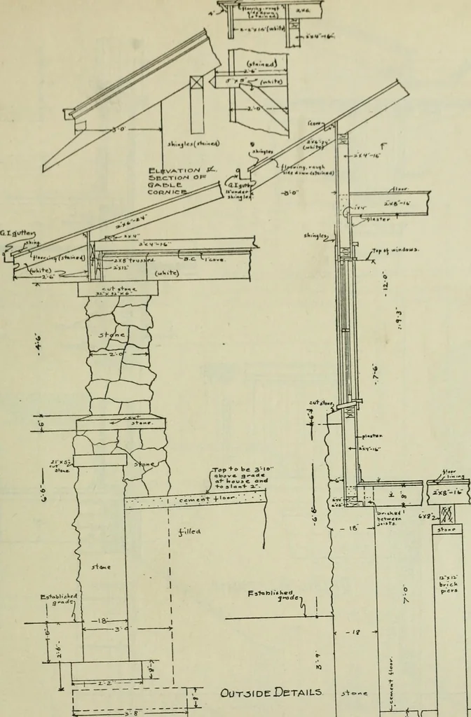 An illustration from Radford's portfolio of details of building construction : a remarkable and unique collection of full-page plates, accurately drawn and reproduced to exact scale ..., 1911, leaf 140