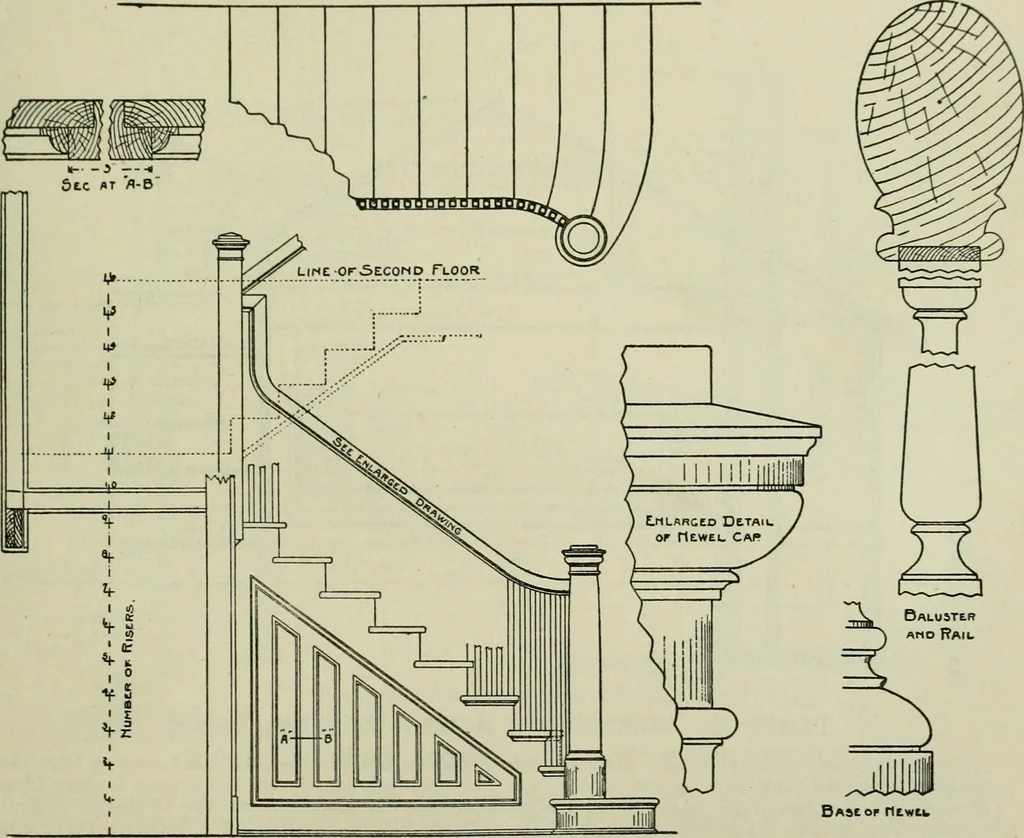 An illustration from Radford's portfolio of details of building construction : a remarkable and unique collection of full-page plates, accurately drawn and reproduced to exact scale ..., 1911, leaf 142