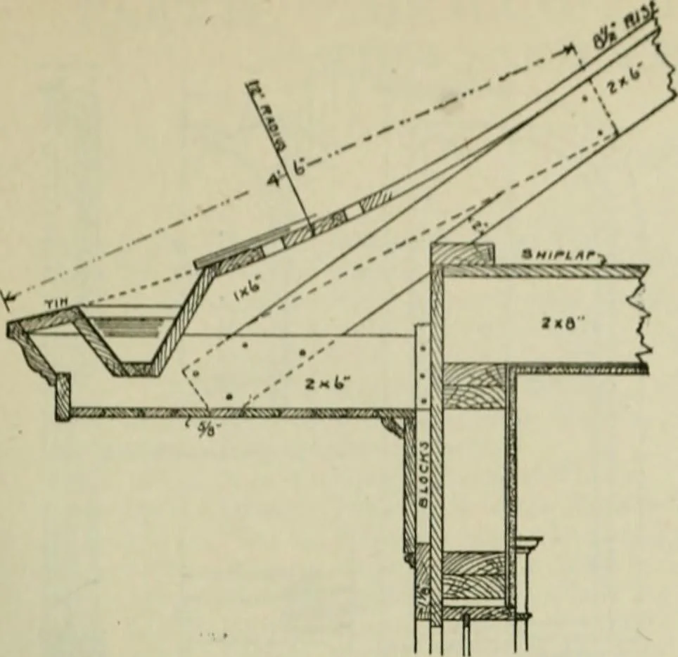 An illustration from Radford's portfolio of details of building construction : a remarkable and unique collection of full-page plates, accurately drawn and reproduced to exact scale ..., 1911, leaf 146