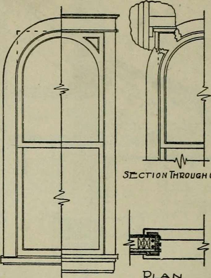 An illustration from Radford's portfolio of details of building construction : a remarkable and unique collection of full-page plates, accurately drawn and reproduced to exact scale ..., 1911, leaf 147