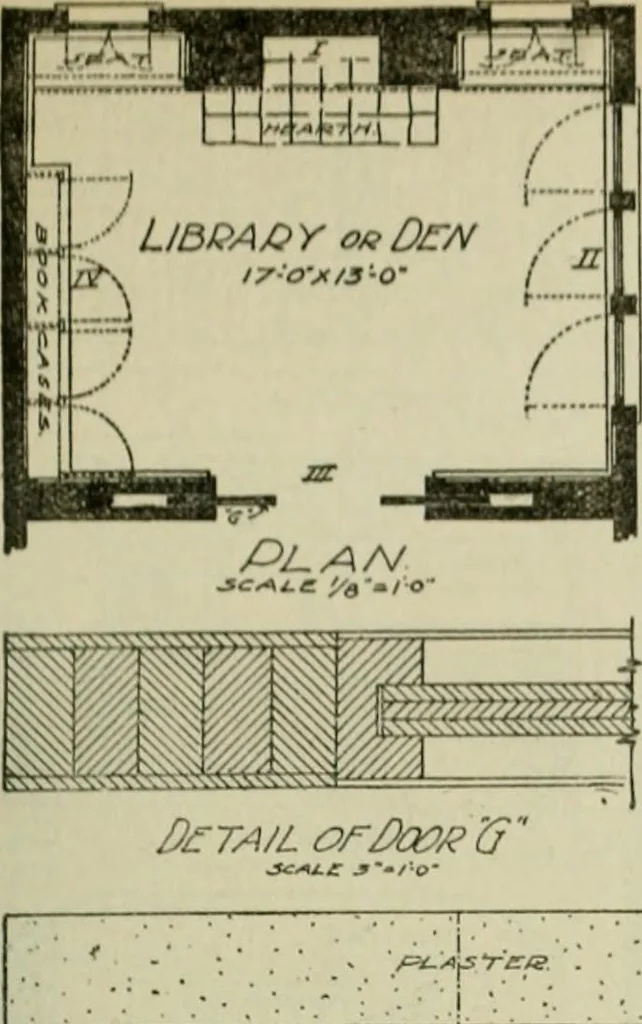 An illustration from Radford's portfolio of details of building construction : a remarkable and unique collection of full-page plates, accurately drawn and reproduced to exact scale ..., 1911, leaf 16