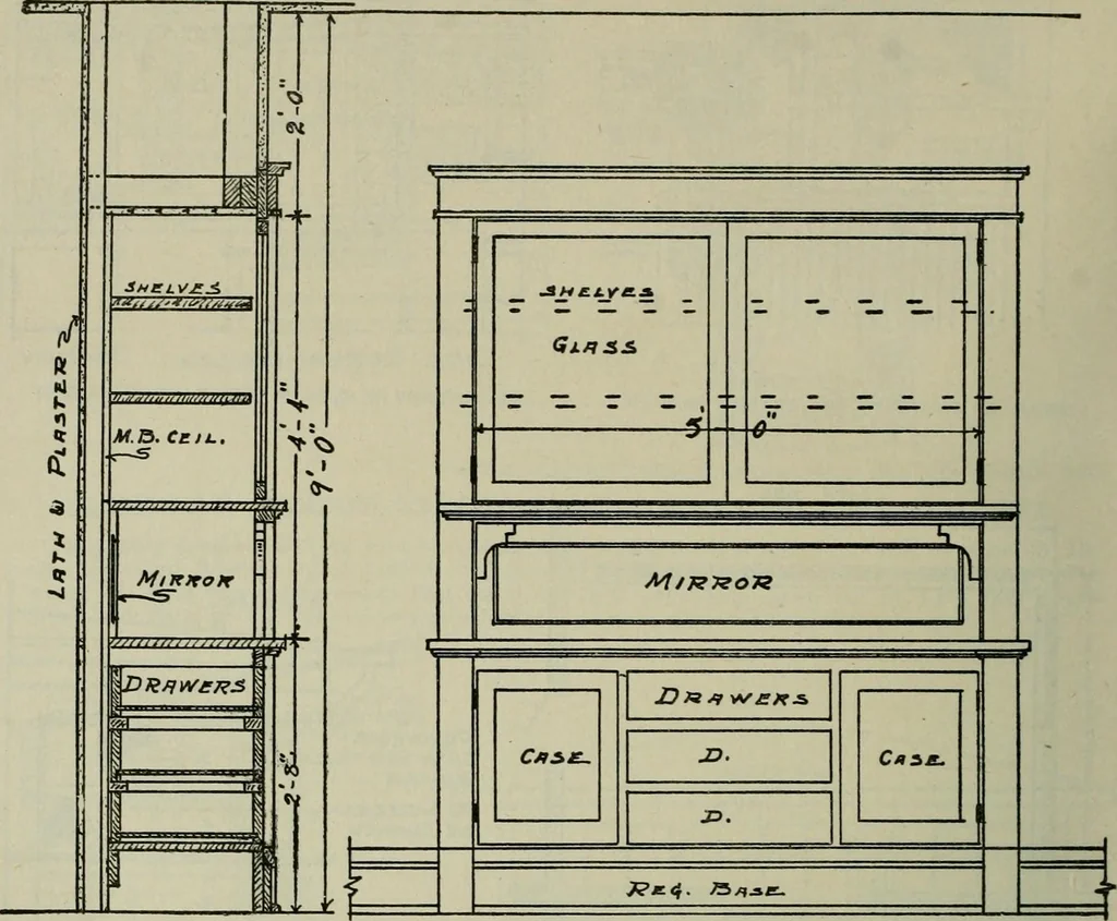 An illustration from Radford's portfolio of details of building construction : a remarkable and unique collection of full-page plates, accurately drawn and reproduced to exact scale ..., 1911, leaf 165
