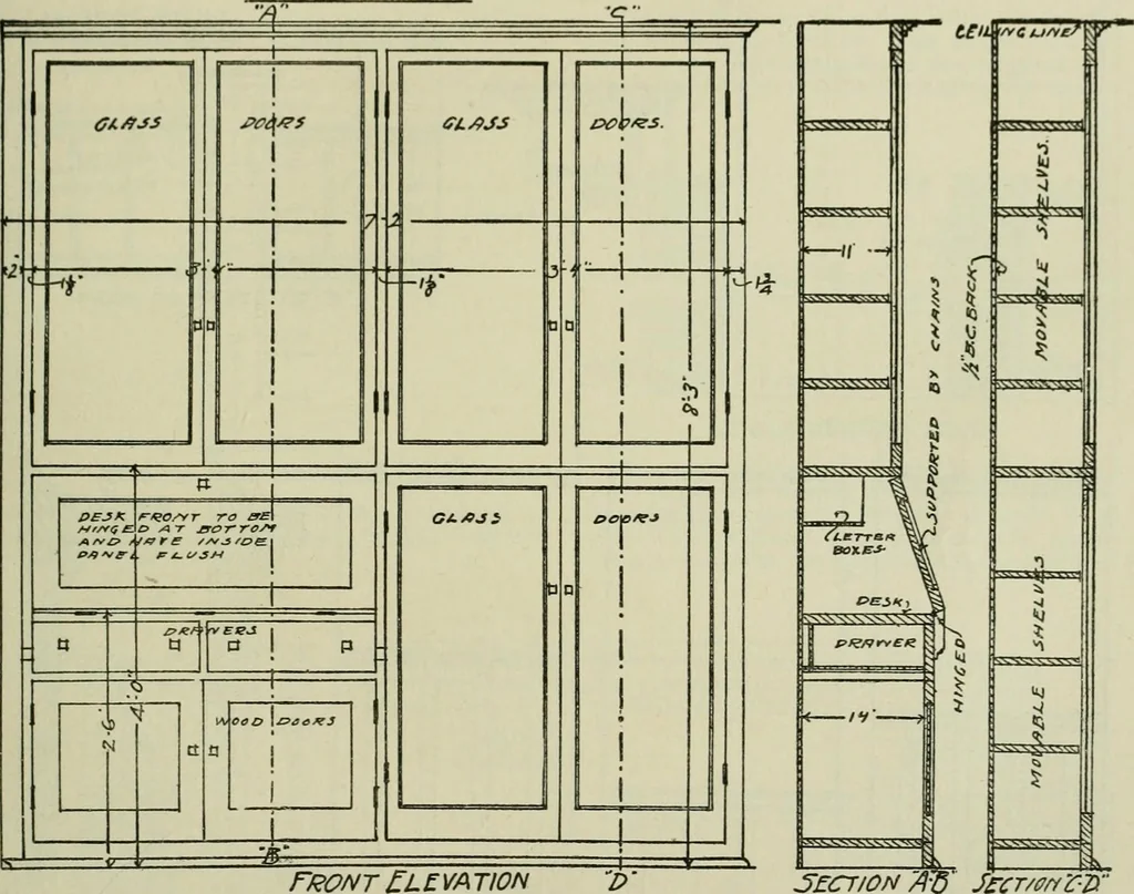 An illustration from Radford's portfolio of details of building construction : a remarkable and unique collection of full-page plates, accurately drawn and reproduced to exact scale ..., 1911, leaf 166