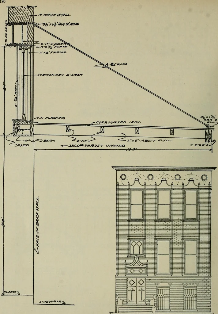 An illustration from Radford's portfolio of details of building construction : a remarkable and unique collection of full-page plates, accurately drawn and reproduced to exact scale ..., 1911, leaf 183