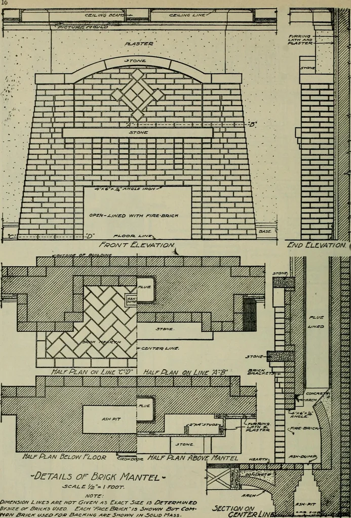 An illustration from Radford's portfolio of details of building construction : a remarkable and unique collection of full-page plates, accurately drawn and reproduced to exact scale ..., 1911, leaf 19