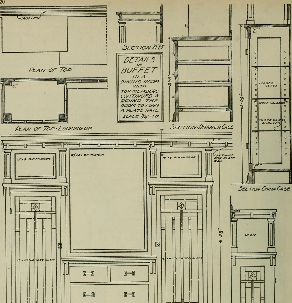 An illustration from Radford's portfolio of details of building construction : a remarkable and unique collection of full-page plates, accurately drawn and reproduced to exact scale ..., 1911, leaf 23