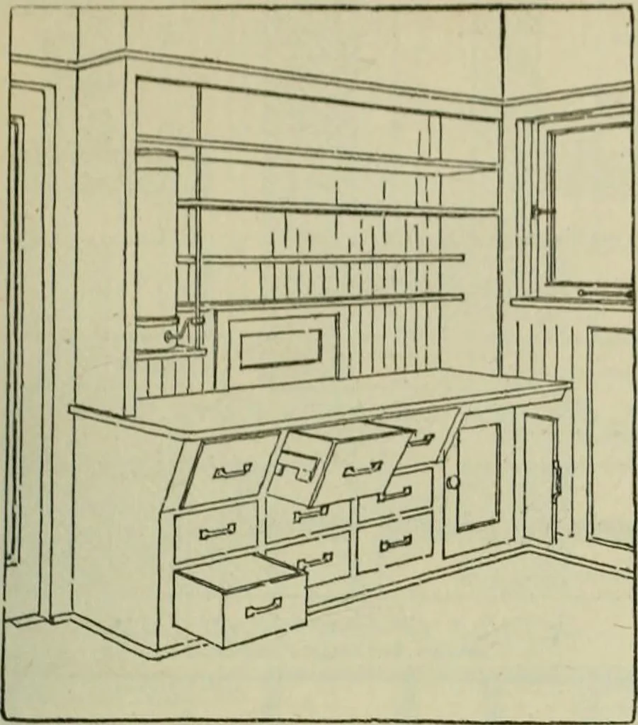 An illustration from Radford's portfolio of details of building construction : a remarkable and unique collection of full-page plates, accurately drawn and reproduced to exact scale ..., 1911, leaf 24