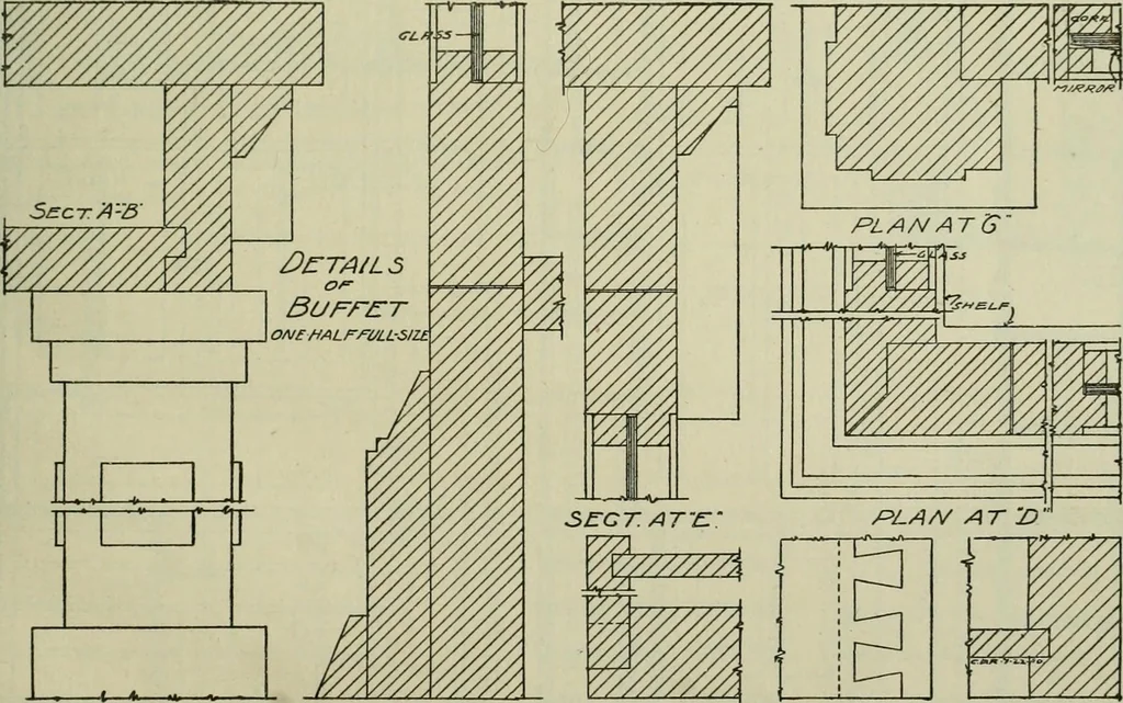An illustration from Radford's portfolio of details of building construction : a remarkable and unique collection of full-page plates, accurately drawn and reproduced to exact scale ..., 1911, leaf 24