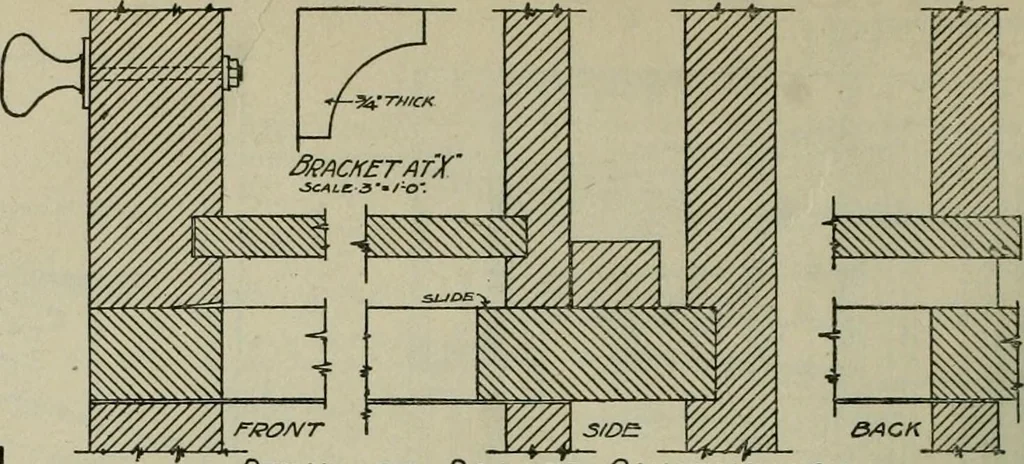 An illustration from Radford's portfolio of details of building construction : a remarkable and unique collection of full-page plates, accurately drawn and reproduced to exact scale ..., 1911, leaf 25