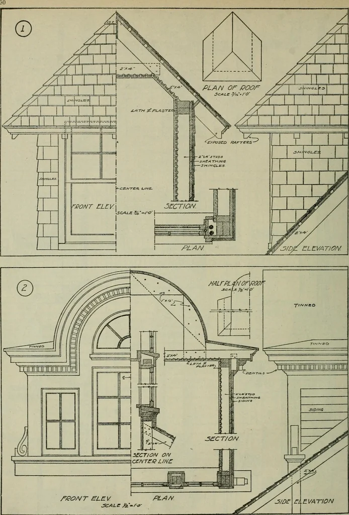 An illustration from Radford's portfolio of details of building construction : a remarkable and unique collection of full-page plates, accurately drawn and reproduced to exact scale ..., 1911, leaf 33