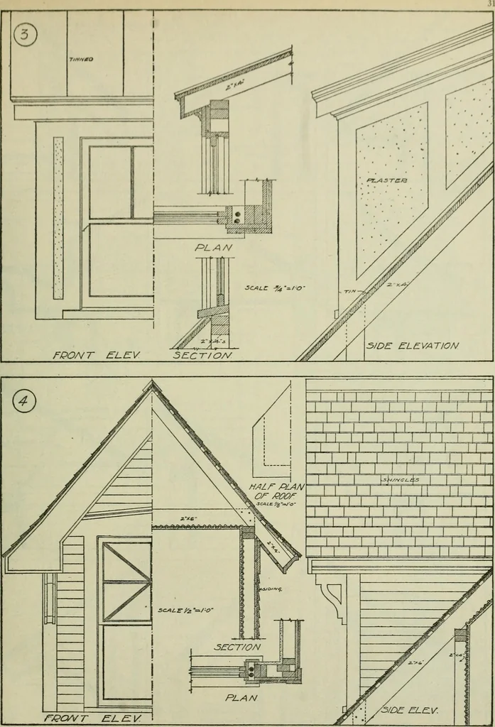 An illustration from Radford's portfolio of details of building construction : a remarkable and unique collection of full-page plates, accurately drawn and reproduced to exact scale ..., 1911, leaf 34