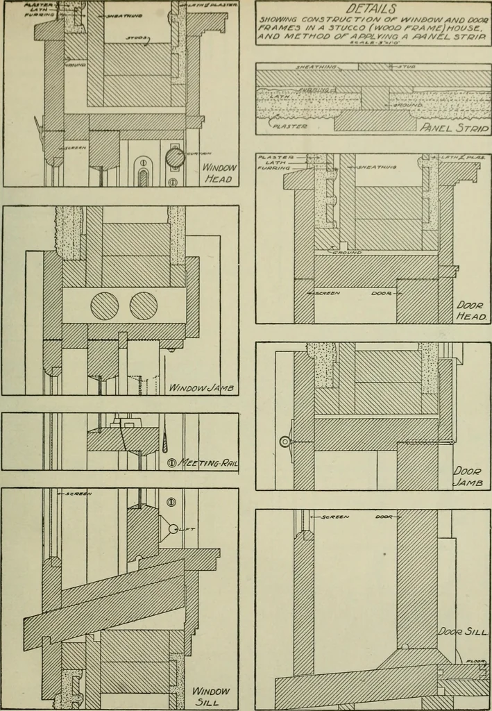 An illustration from Radford's portfolio of details of building construction : a remarkable and unique collection of full-page plates, accurately drawn and reproduced to exact scale ..., 1911, leaf 36