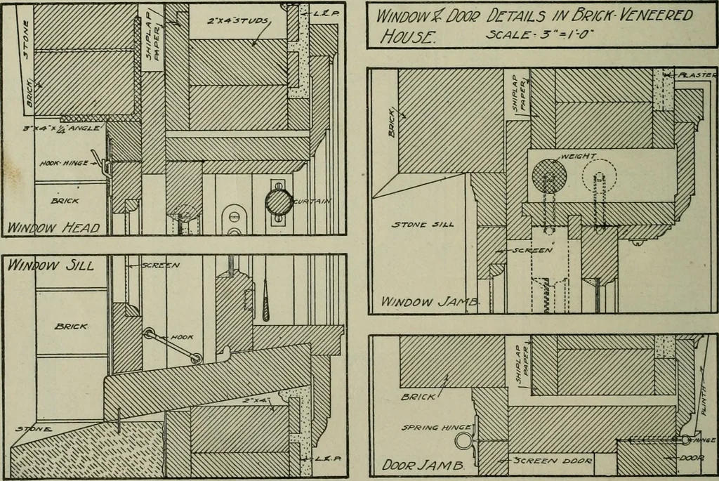 An illustration from Radford's portfolio of details of building construction : a remarkable and unique collection of full-page plates, accurately drawn and reproduced to exact scale ..., 1911, leaf 39