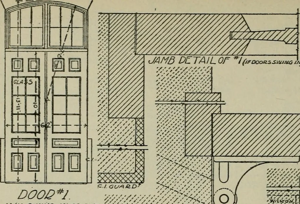 An illustration from Radford's portfolio of details of building construction : a remarkable and unique collection of full-page plates, accurately drawn and reproduced to exact scale ..., 1911, leaf 41