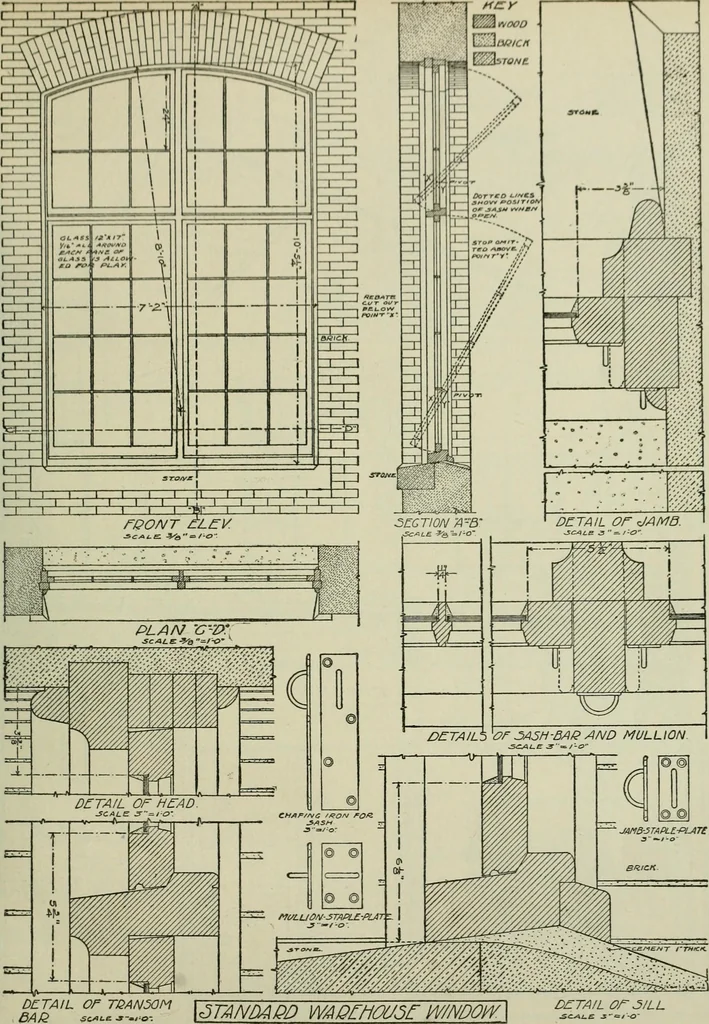 An illustration from Radford's portfolio of details of building construction : a remarkable and unique collection of full-page plates, accurately drawn and reproduced to exact scale ..., 1911, leaf 42