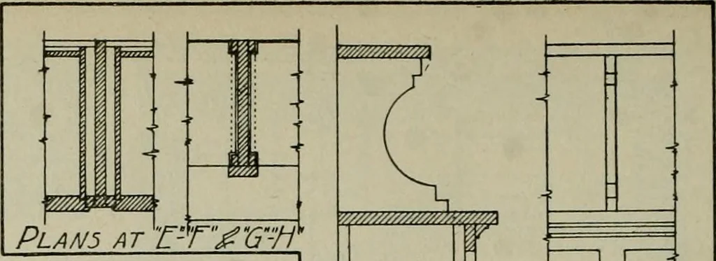An illustration from Radford's portfolio of details of building construction : a remarkable and unique collection of full-page plates, accurately drawn and reproduced to exact scale ..., 1911, leaf 45