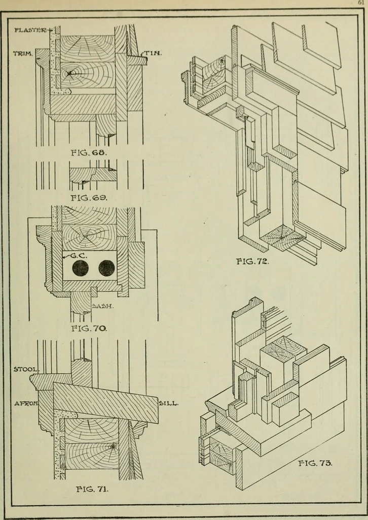 An illustration from Radford's portfolio of details of building construction : a remarkable and unique collection of full-page plates, accurately drawn and reproduced to exact scale ..., 1911, leaf 64